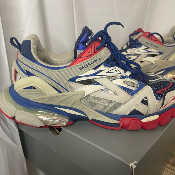 Balenciaga Tennis track shoes red grey blue mens size 11 - Picture 2 of 3